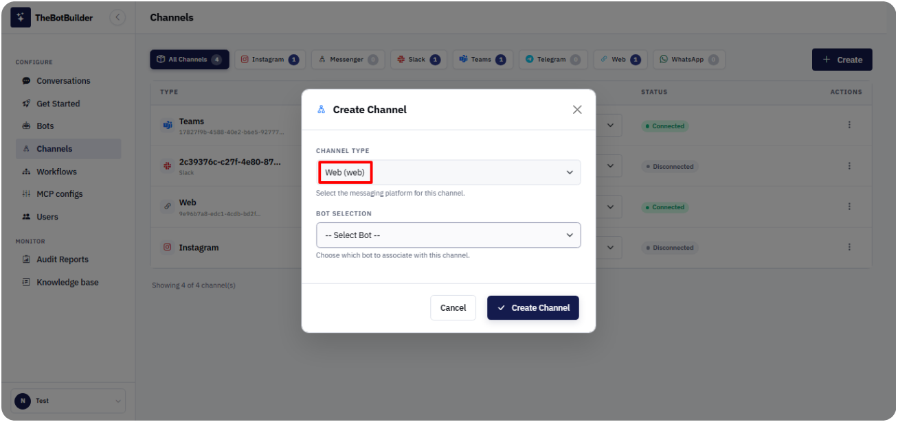 connect web channel