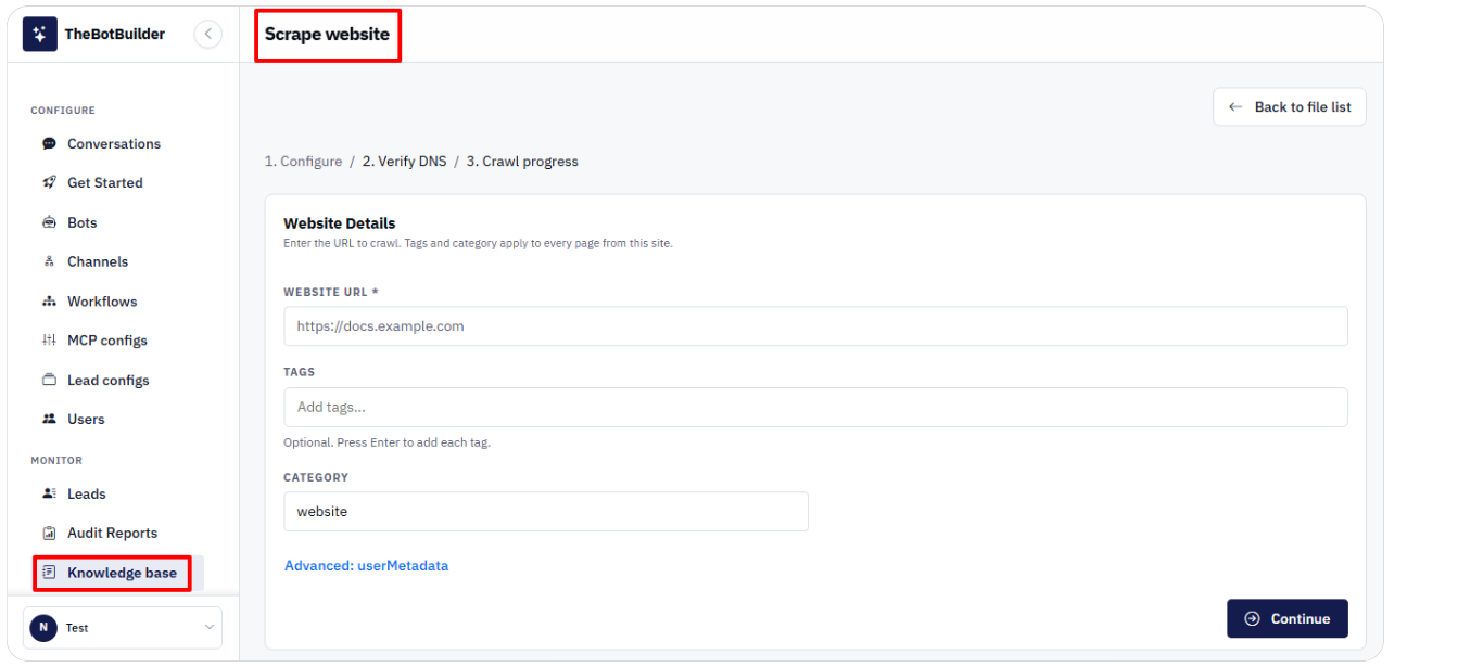 Scraping a website