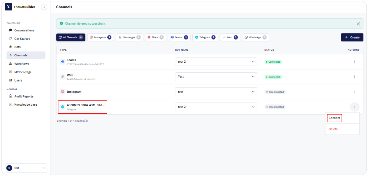 telegram channel connect
